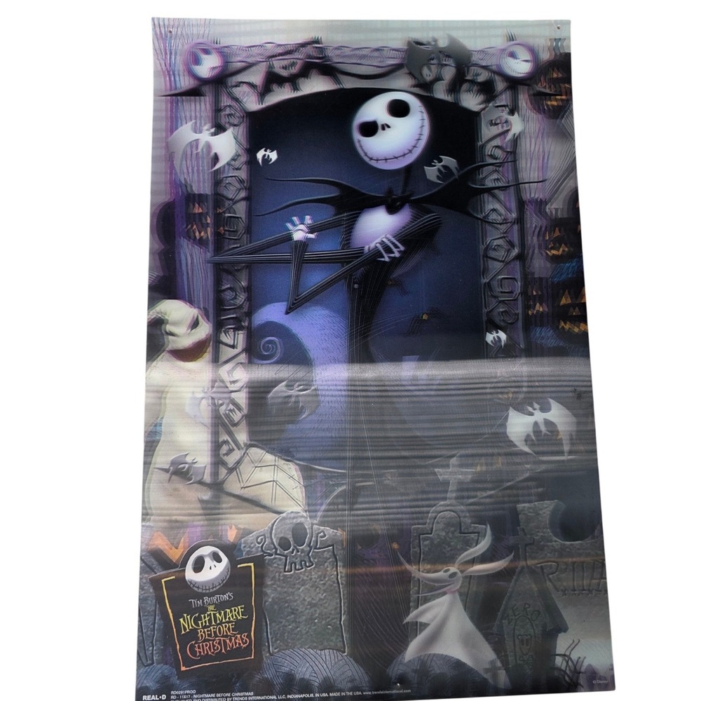 Nightmare Before Christmas 3D Lenticular Poster 11x17 Jack Skellington Real-D H2